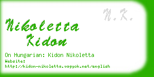 nikoletta kidon business card